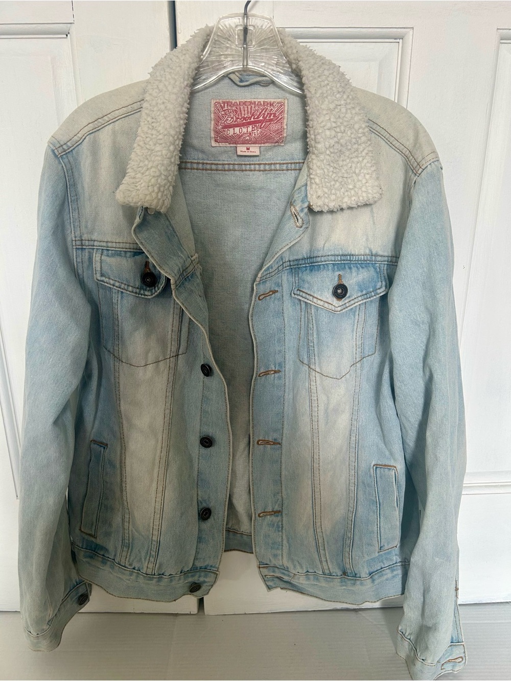 Brooklyn Cloth Light Blue Sherpa Collar Denim Jacket